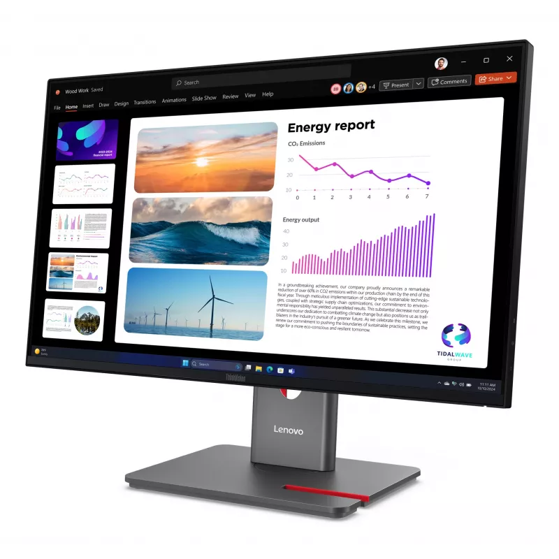 Lenovo ThinkVision P24Q-40 Monitor, 60,5 cm (23,8 Zoll), 2560 x 1440 Pixel, Quad HD, LCD, 6 ms, Schwarz