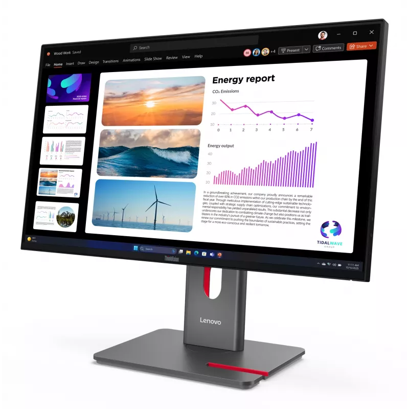Lenovo ThinkVision P24Q-40 Monitor, 60,5 cm (23,8 Zoll), 2560 x 1440 Pixel, Quad HD, LCD, 6 ms, Schwarz