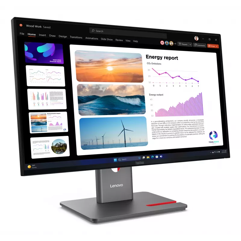Lenovo ThinkVision P24Q-40 Monitor, 60,5 cm (23,8 Zoll), 2560 x 1440 Pixel, Quad HD, LCD, 6 ms, Schwarz