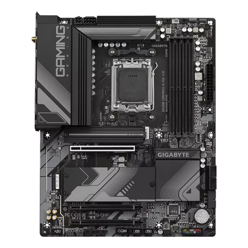 GIGABYTE B650 GAMING X AX V2 Mainboard - AMD Ryzen 9000 Series CPUs, 8+2+2 Phasen VRM, bis zu 8000MHz DDR5 (OC), 1xPCIe 5.0 + 2xPCIe 4.0 M.2, 2.5GbE LAN, WIFI 6E, USB 3.2 Gen 2