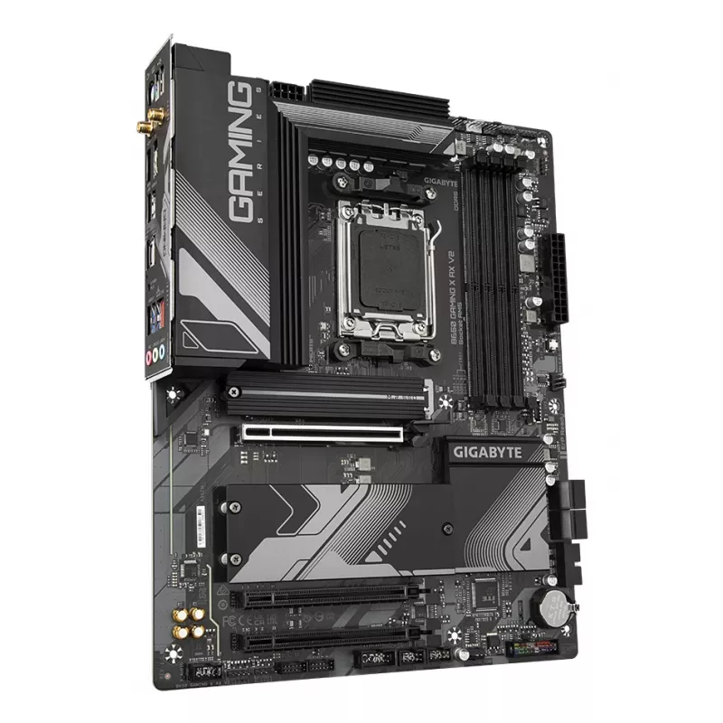 GIGABYTE B650 GAMING X AX V2 Mainboard - AMD Ryzen 9000 Series CPUs, 8+2+2 Phasen VRM, bis zu 8000MHz DDR5 (OC), 1xPCIe 5.0 + 2xPCIe 4.0 M.2, 2.5GbE LAN, WIFI 6E, USB 3.2 Gen 2