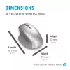HP 930 Creator Wireless Mouse, Rechtshänder, Bluetooth, 3000 DPI, Silber