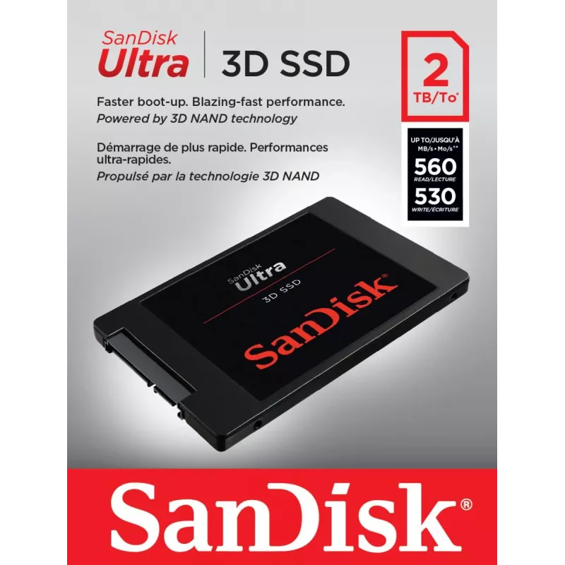WESTERN DIGITAL SSD - SanDisk Ultra 3D - 2TB - SATA 6Gb/s - 2.5in