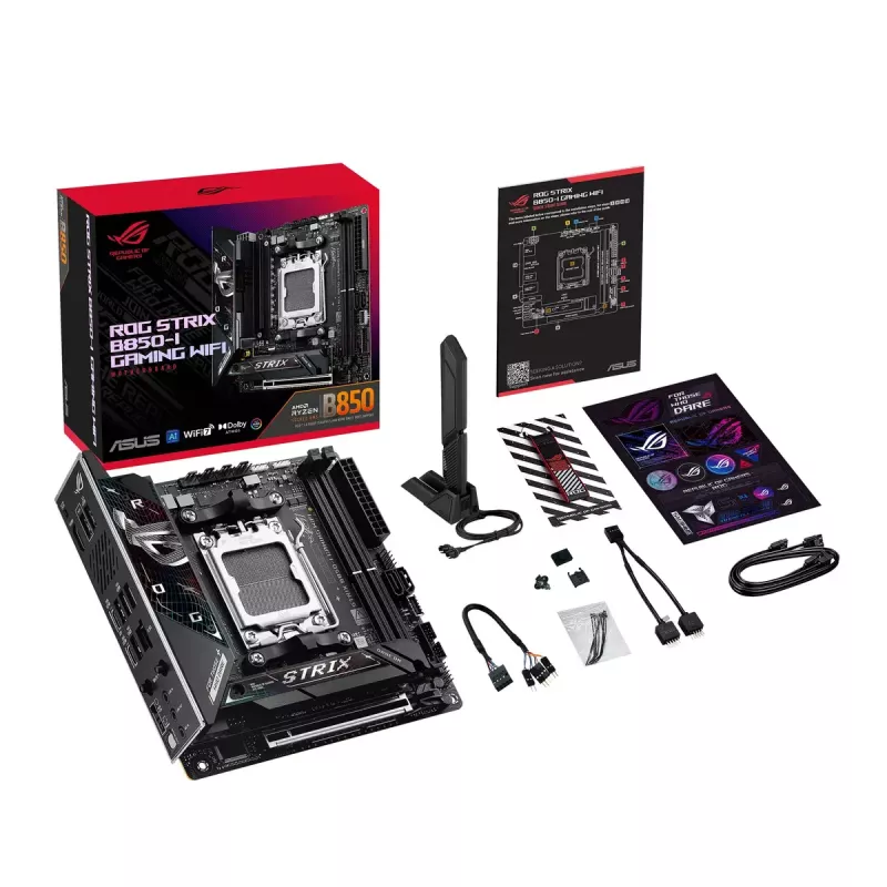 Motherboard ASUS ROG STRIX B850-I GAMING WIFI, AMD B850, Socket AM5, mini ITX, 2x DDR5, Wi‑Fi 7, 2.5Gb LAN