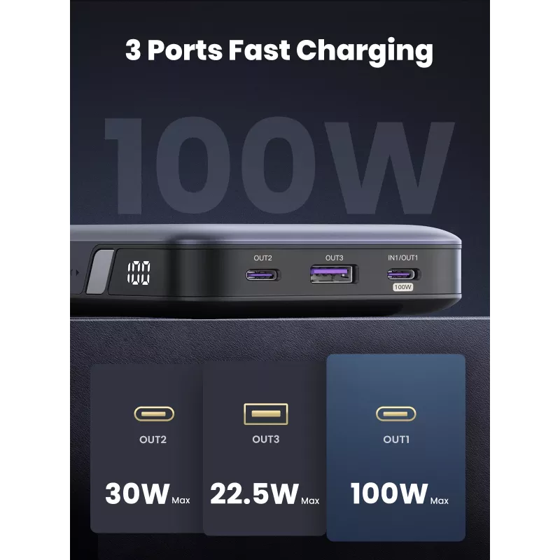 Ugreen 25188 Powerbank 20000 mAh Grau