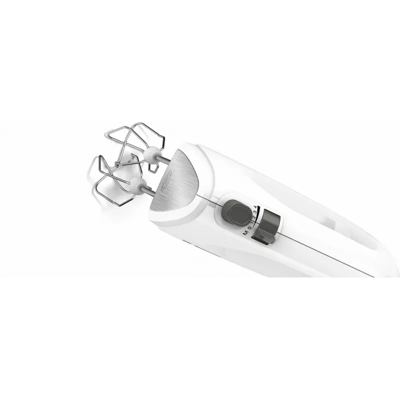 Handmixer Bosch MFQ24200 — 400 W, 4 Geschwindigkeiten, Turbo, gebürsteter Stahl/Weiß