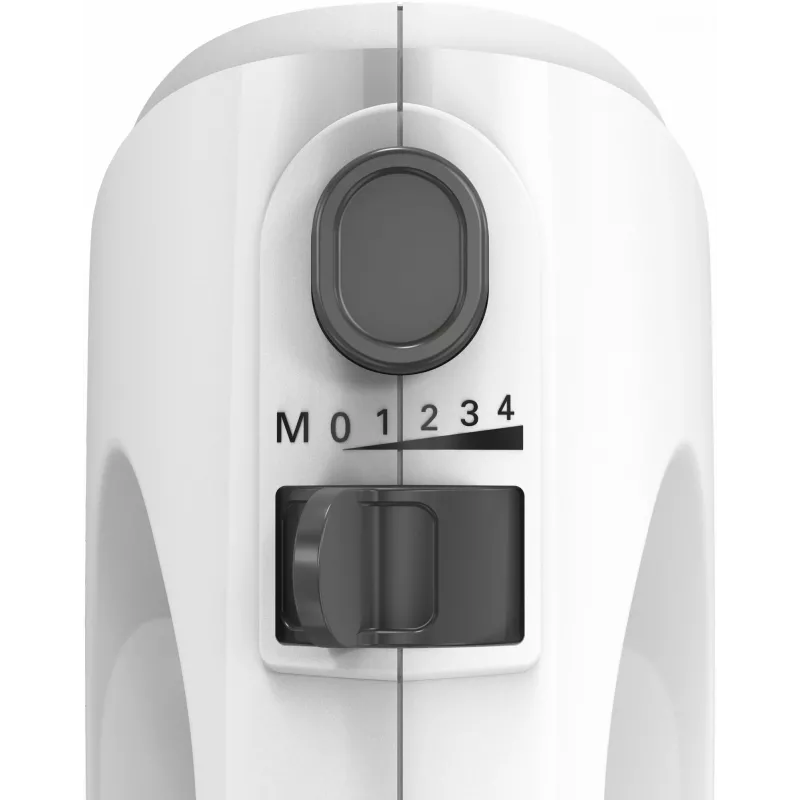 Handmixer Bosch MFQ24200 — 400 W, 4 Geschwindigkeiten, Turbo, gebürsteter Stahl/Weiß