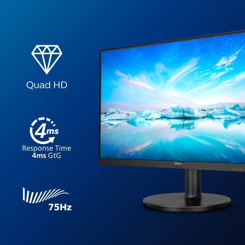Philips V Line 275V8LA/00 Computer Monitor 68,6 cm (27 Zoll) 2560 x 1440 Pixel Quad HD LED Schwarz