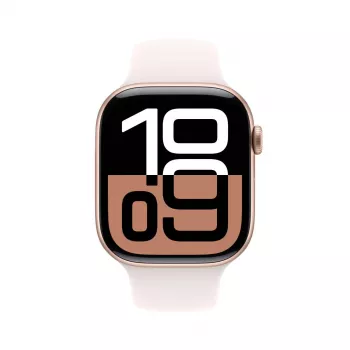 APPLE Watch Series 10 GPS 46mm Roségold Aluminiumgehäuse mit Light Blush Sportarmband - M/L
