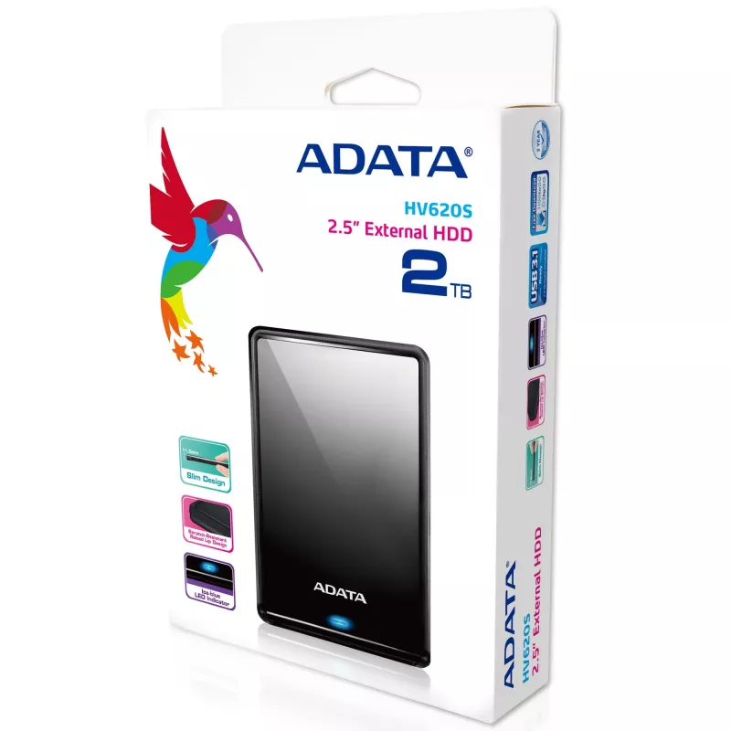 ADATA AHV620S-2TU3-CBK externe Festplatte 2 TB 2,5 Zoll Micro-USB B 3.2 Gen 1 (3.1 Gen 1) Schwarz