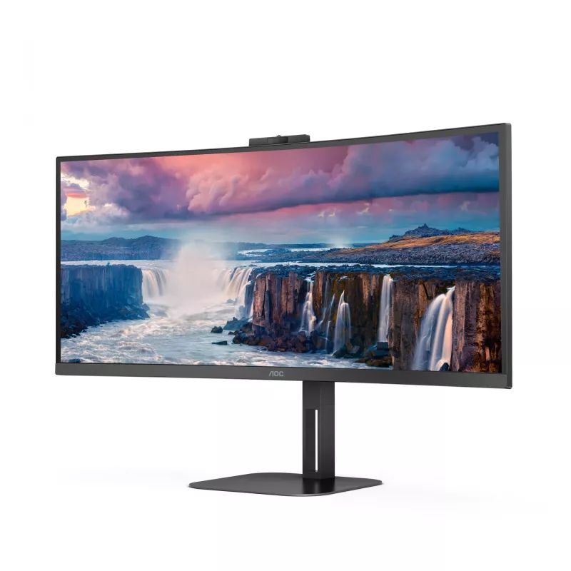 AOC V5 CU34V5CW Computer Monitor 86,4 cm (34 Zoll) 3440 x 1440 Pixel Wide Quad HD LED Schwarz