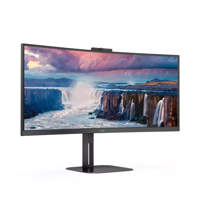 AOC V5 CU34V5CW Computer Monitor 86,4 cm (34 Zoll) 3440 x 1440 Pixel Wide Quad HD LED Schwarz