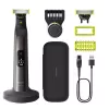 Philips OneBlade Pro 360 QP6652/61 für Gesicht und Körper, integriertes Display, abwaschbar, Akku, Chrom