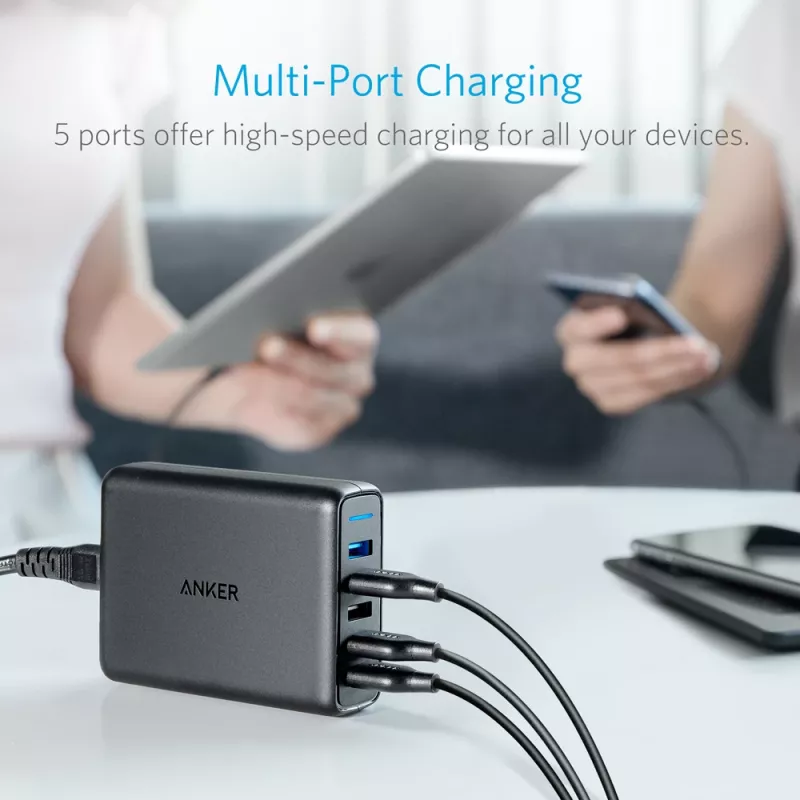 ANKER Powerport Speed 5 2x Quick Charge 3.0 Eu Schwarz