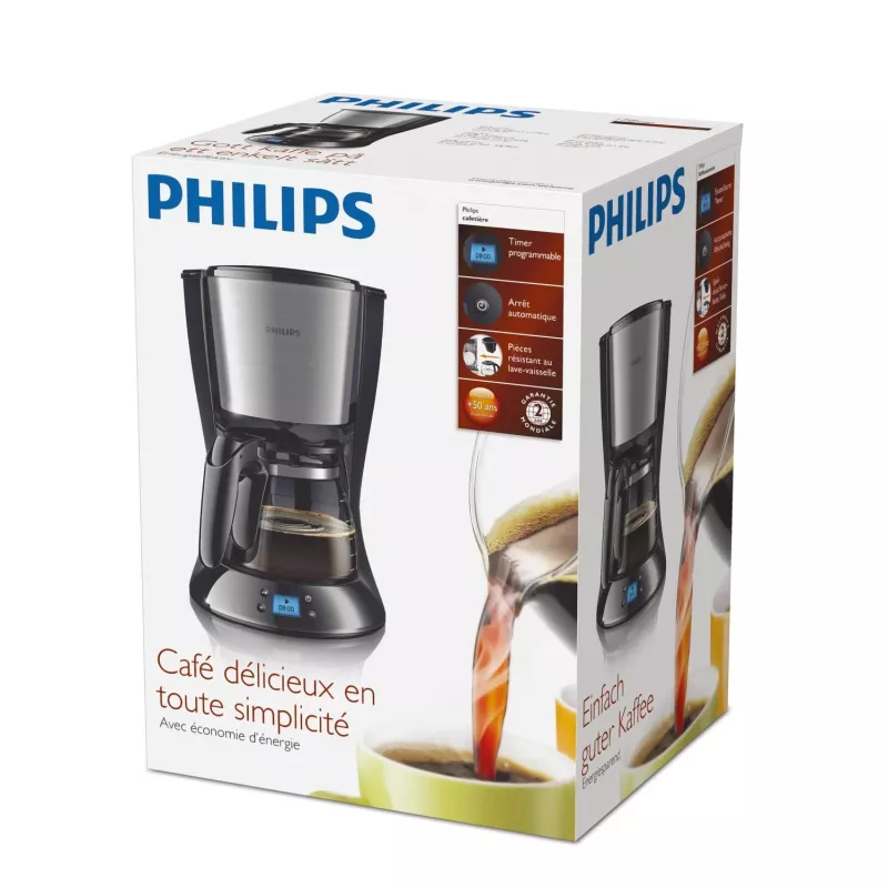 Philips Daily Collection HD7459/20 Kaffeemaschine, Filterkaffeemaschine, 1,259 L, Gemahlener Kaffee, 1080 W
