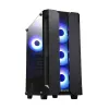 PC-Gehäuse CHIEFTEC GS-01B-OP Tower Schwarz – gehärtetes Glas, RGB-Lüfter, unterstützt ATX/Micro-ATX, GPU bis 320 mm