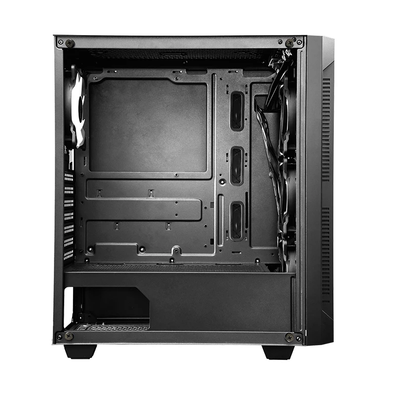 PC-Gehäuse CHIEFTEC GS-01B-OP Tower Schwarz – gehärtetes Glas, RGB-Lüfter, unterstützt ATX/Micro-ATX, GPU bis 320 mm
