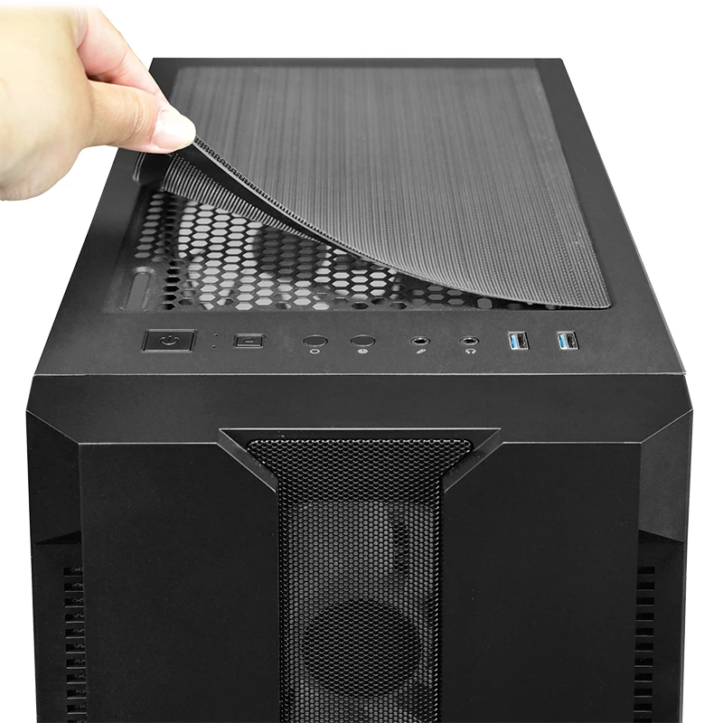 PC-Gehäuse CHIEFTEC GS-01B-OP Tower Schwarz – gehärtetes Glas, RGB-Lüfter, unterstützt ATX/Micro-ATX, GPU bis 320 mm