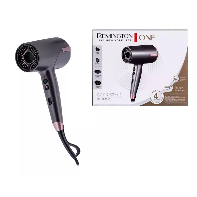 Haartrockner Remington D6077 2000 W, Ionenfunktion, Kaltstufe, Diffusor, 3 Temperaturstufen, grau/bronze