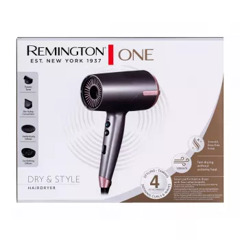 Haartrockner Remington D6077 2000 W, Ionenfunktion, Kaltstufe, Diffusor, 3 Temperaturstufen, grau/bronze