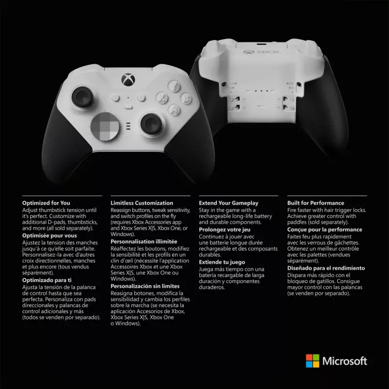 Gamepad Microsoft Xbox Elite Wireless Series 2 Core Schwarz Weiß Bluetooth USB