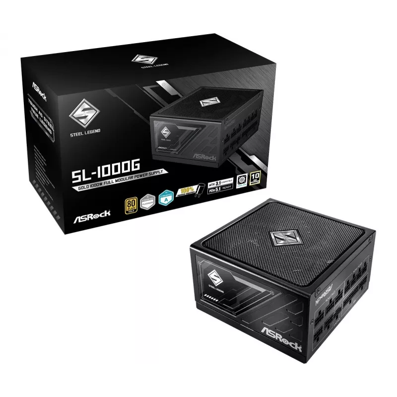 Netzteil ASROCK SL-1000G Steel Legend 1000 W 20+4-Pin ATX 80 PLUS Gold Schwarz