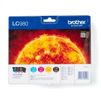 Brother LC980VALBP Tintenpatrone 4 St. Original Schwarz, Cyan, Magenta, Gelb