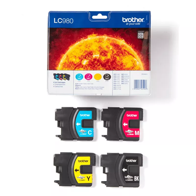 Brother LC980VALBP Tintenpatrone 4 St. Original Schwarz, Cyan, Magenta, Gelb