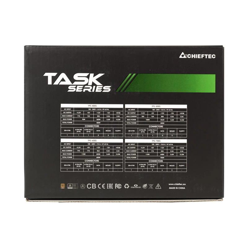 Chieftec Task TPS-700S Netzteil 700 W 20+4 pin ATX ATX Schwarz