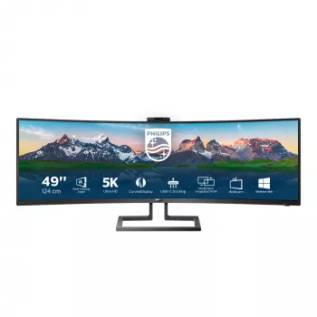 Philips P Line 32:9 SuperWide Curved LCD Display 499P9H/00, 124 cm (48,8 Zoll), 5120 x 1440 Pixel, UltraWide Dual Quad HD, LCD, 5 ms, Schwarz