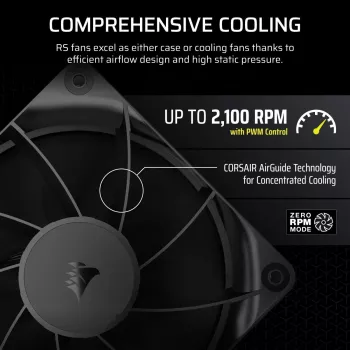 Lüfter Corsair RS120 12 cm Schwarz 420–2100 U/min 0,2–4,15 mmH2O