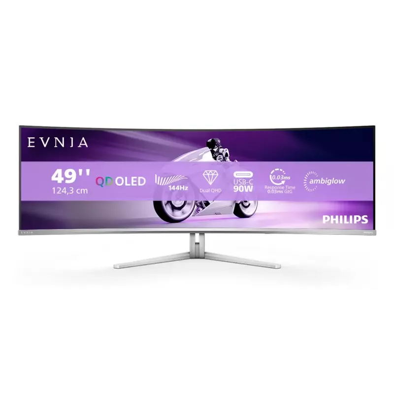 Philips Evnia 8000 49M2C8900L/00 Computer-Monitor 124,2 cm (48,9 Zoll) 5120 x 1440 Pixel Dual QHD QD-OLED Weiß