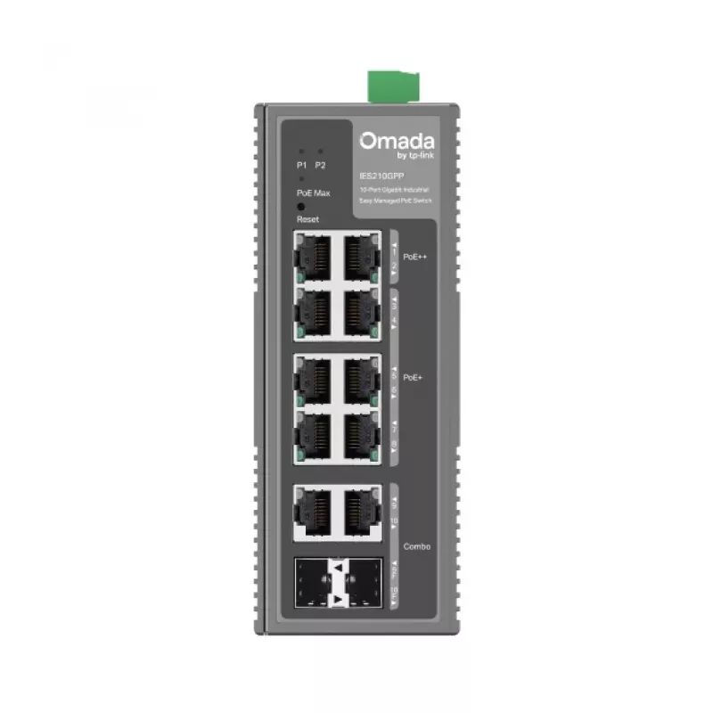 TP-Link Omada 10-Port Gigabit Industrial Easy Managed Switch mit 6-Port PoE+ und 2-Port PoE++