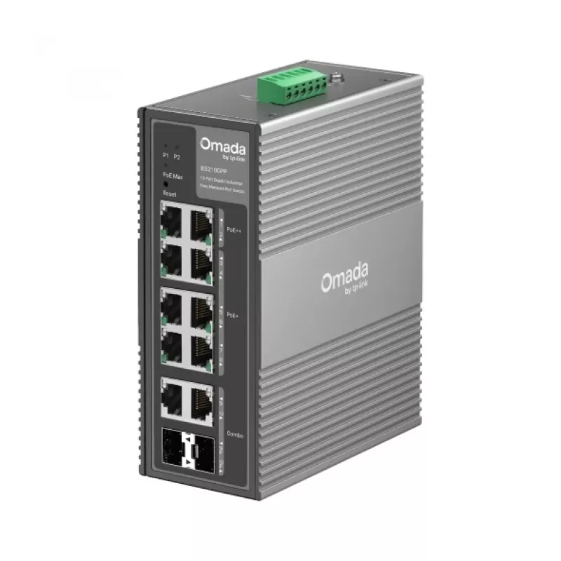 TP-Link Omada 10-Port Gigabit Industrial Easy Managed Switch mit 6-Port PoE+ und 2-Port PoE++
