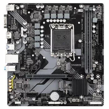 GIGABYTE B760M H DDR4 Motherboard - Unterstützt Intel Core Prozessoren der 14. Generation, 6+1+1 Phasen Digital VRM, bis zu 3200MHz DDR4 (OC), 2xPCIe 4.0 M.2, GbE LAN, USB 3.2 Gen1
