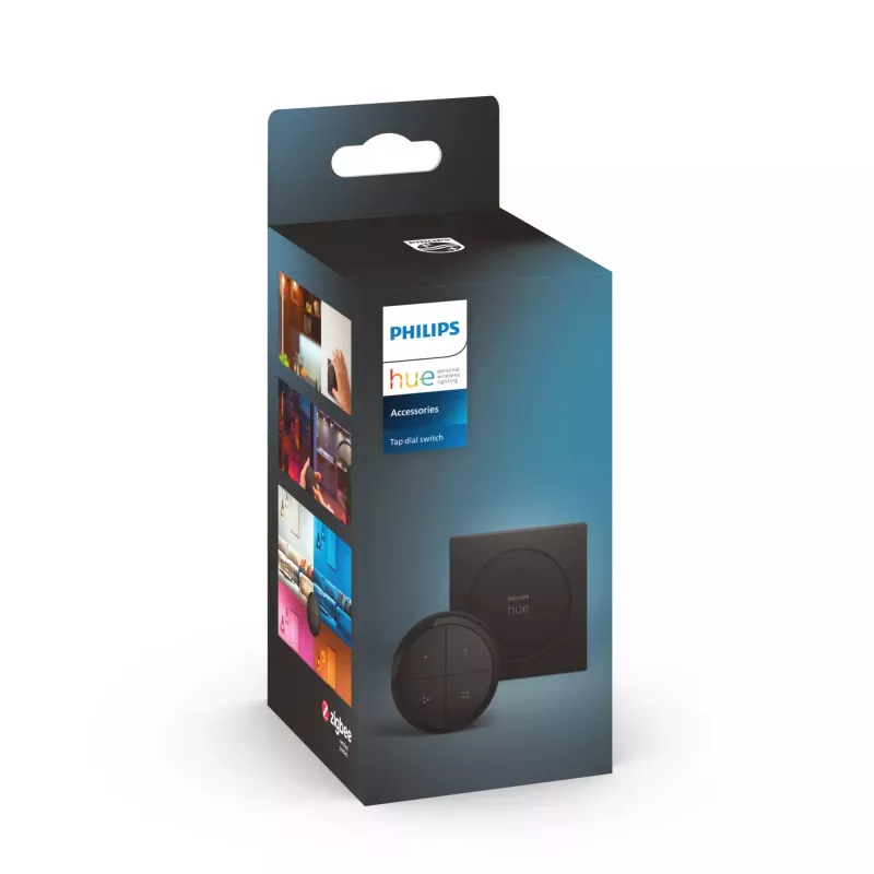 Philips Tap Dial-Schalter, Kabellos, Schwarz, freistehend/Wandmontage, IP20, Kunststoff, IP20