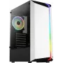 PC-Gehäuse AEROCOOL Bionic Midi Tower Weiß — ATX, Tempered Glass, 2x3,5-Zoll-Schächte, 6x2,5-Zoll, 297 mm GPU, blaue LED