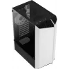 PC-Gehäuse AEROCOOL Bionic Midi Tower Weiß — ATX, Tempered Glass, 2x3,5-Zoll-Schächte, 6x2,5-Zoll, 297 mm GPU, blaue LED