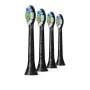 Aufsteckbürsten Philips HX6064/88 Optimal White — 4 Stück, schwarz, mittlere Borsten, 62.000 Bewegungen/min