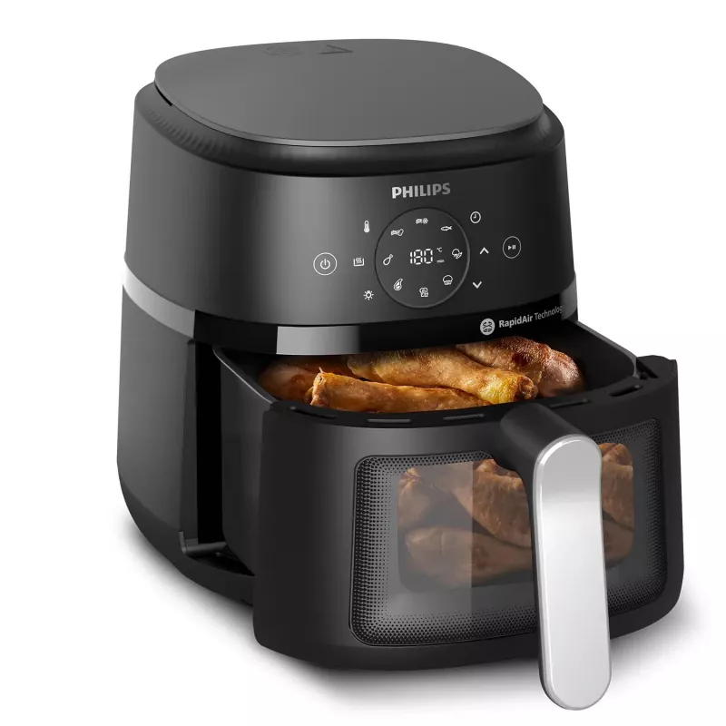 Philips 2000 series NA221/00 Fritteuse Einzel 4,2 L Stand-alone 1500 W Heißluftfritteuse Schwarz, Silber