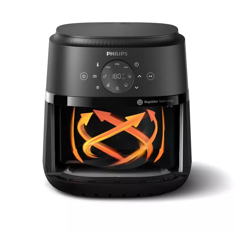 Philips 2000 series NA221/00 Fritteuse Einzel 4,2 L Stand-alone 1500 W Heißluftfritteuse Schwarz, Silber