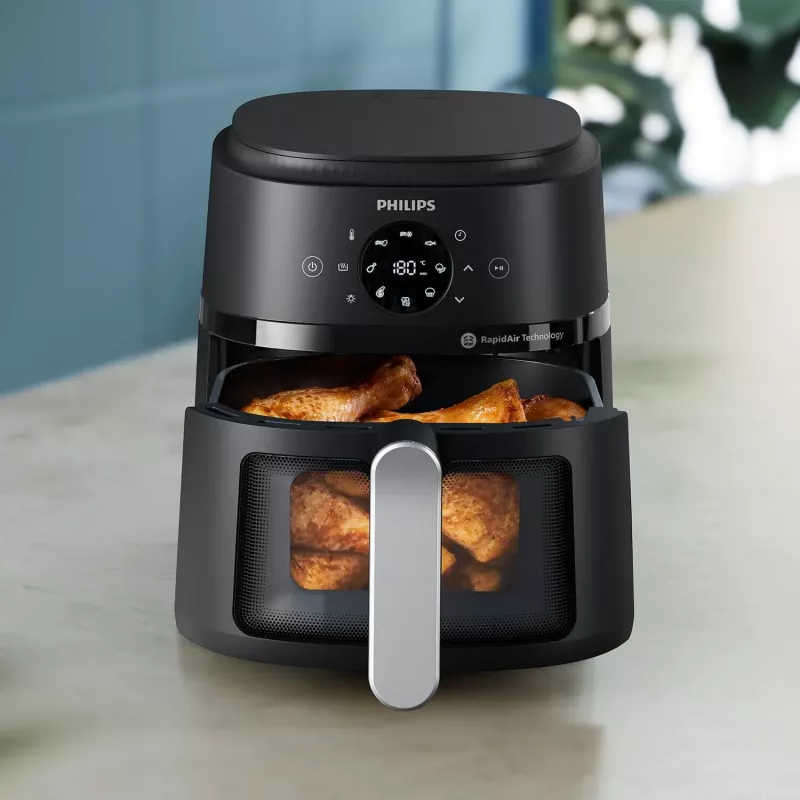 Philips 2000 series NA221/00 Fritteuse Einzel 4,2 L Stand-alone 1500 W Heißluftfritteuse Schwarz, Silber