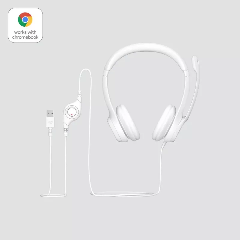 LOGITECH Headset – H390 – USB-A – Cremeweiß