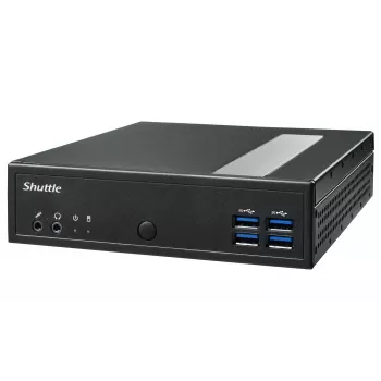 Shuttle XPC slim Barebone DL30N, Intel N100, 1x DDR5, 2x LAN (2x 2.5Gbit), 2xCOM, 1xHDMI, 1xDP, 1x VGA, lüfterlos, 24/7 Dauerbetrieb