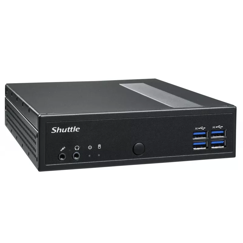 Shuttle XPC slim Barebone DL30N, Intel N100, 1x DDR5, 2x LAN (2x 2.5Gbit), 2xCOM, 1xHDMI, 1xDP, 1x VGA, lüfterlos, 24/7 Dauerbetrieb
