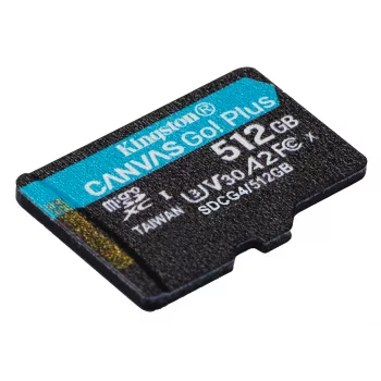 Kingston Technology 512GB microSDXC Canvas Go Plus Gen4 200R A2 U3 Einzelpackung w/o ADP