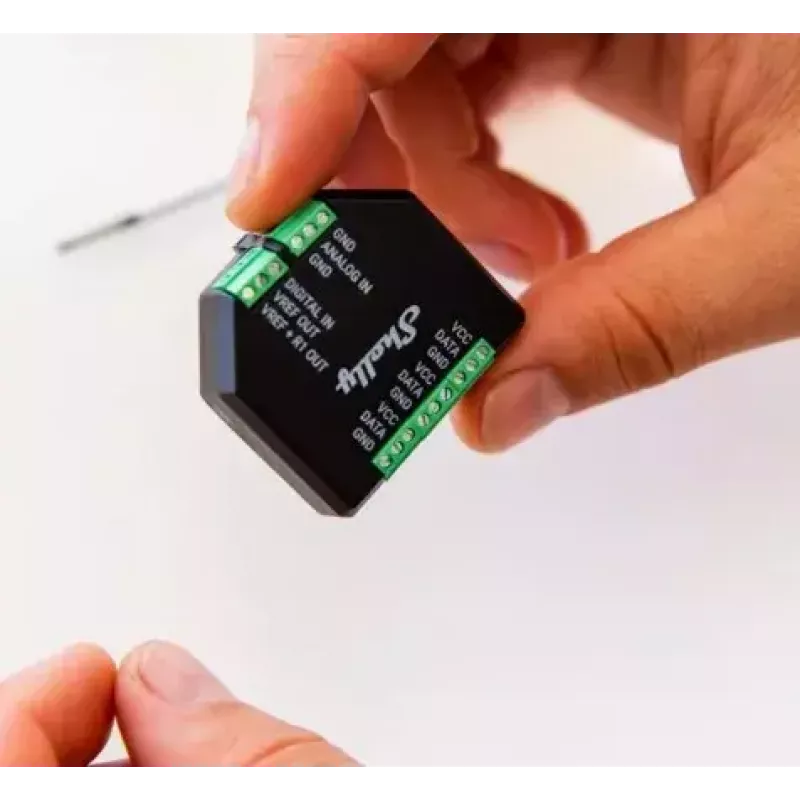 Eingebauter Temperatursensor Shelly Plus Add-On – kabelgebundener Innen-/Außensensor, -20–40°C, 37×42×15 mm