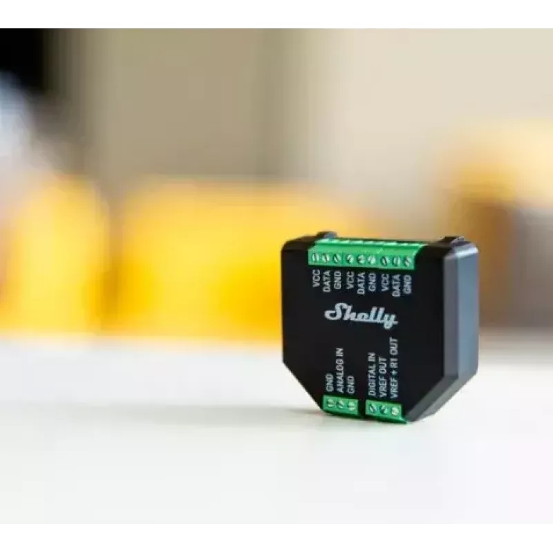 Eingebauter Temperatursensor Shelly Plus Add-On – kabelgebundener Innen-/Außensensor, -20–40°C, 37×42×15 mm