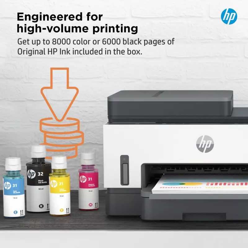 HP Smart Tank 7305 Wireless All-in-One Farbdrucker, Duplexdruck; Kopierer, Scanner