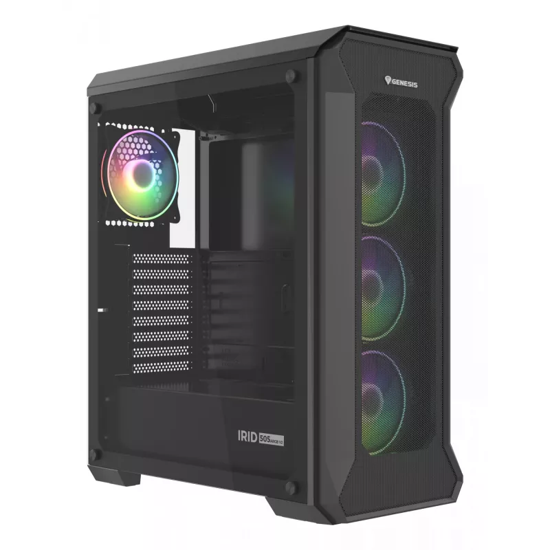 GENESIS Irid 505 ARGB Midi Tower Schwarz, Transparent
